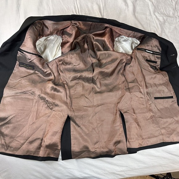 VITALE BARBERIS CANONICO Blazer 38 Grasie Uomo Super 110s Wool Black 3 Button - Picture 4 of 7